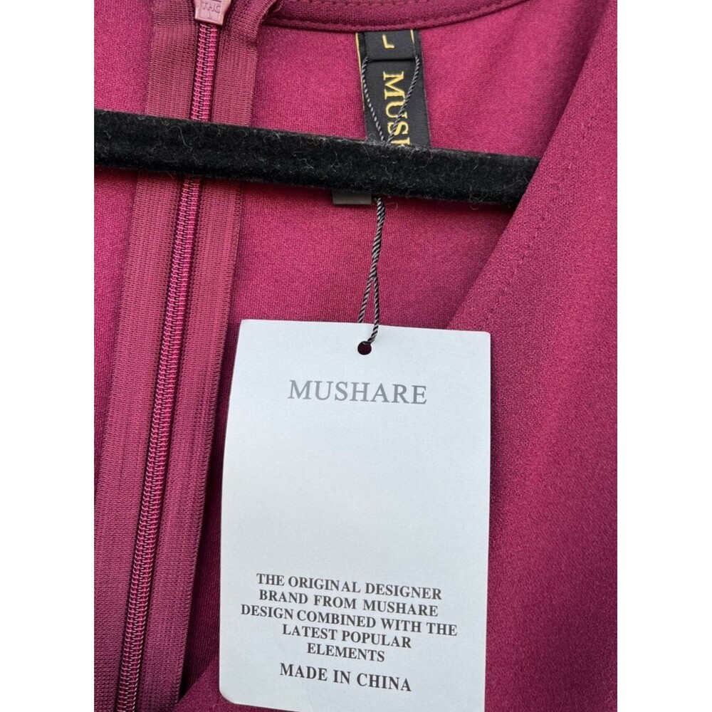 Burgundy Palazzo Jumpsuit Women’s Formal Dress Illusion Wide Leg size L NWT - Picture 14 of 15